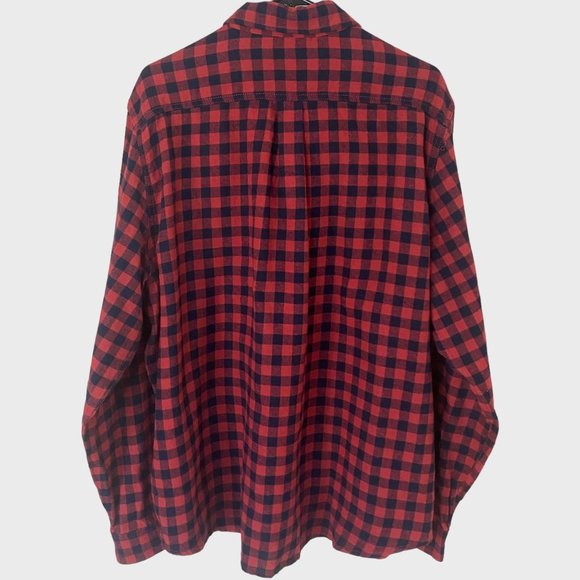Eddie Bauer Button Down Flannel Shirt Mens 2XL Red Black Casual Long Sleeve NEW - Picture 3 of 14
